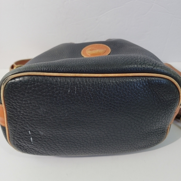 VTG DOONEY BOURKE Black/Brown Pebble Collection Drawstring Bucket Bag Leather - Picture 9 of 14